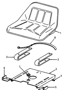 Seat And Support Diagram and Parts List for 1105 0350039U-135292100-135292399-136292100 Cub Cadet Lawn Tractor